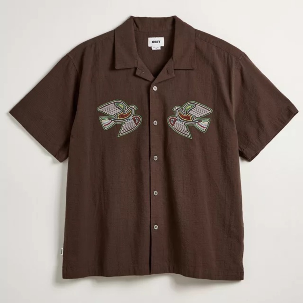 OBEY Unique Sunrise Woven Button-Down Shirt - Picture 2 of 10